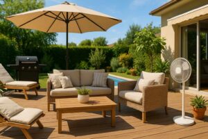 terrasse ensoleillée equipee